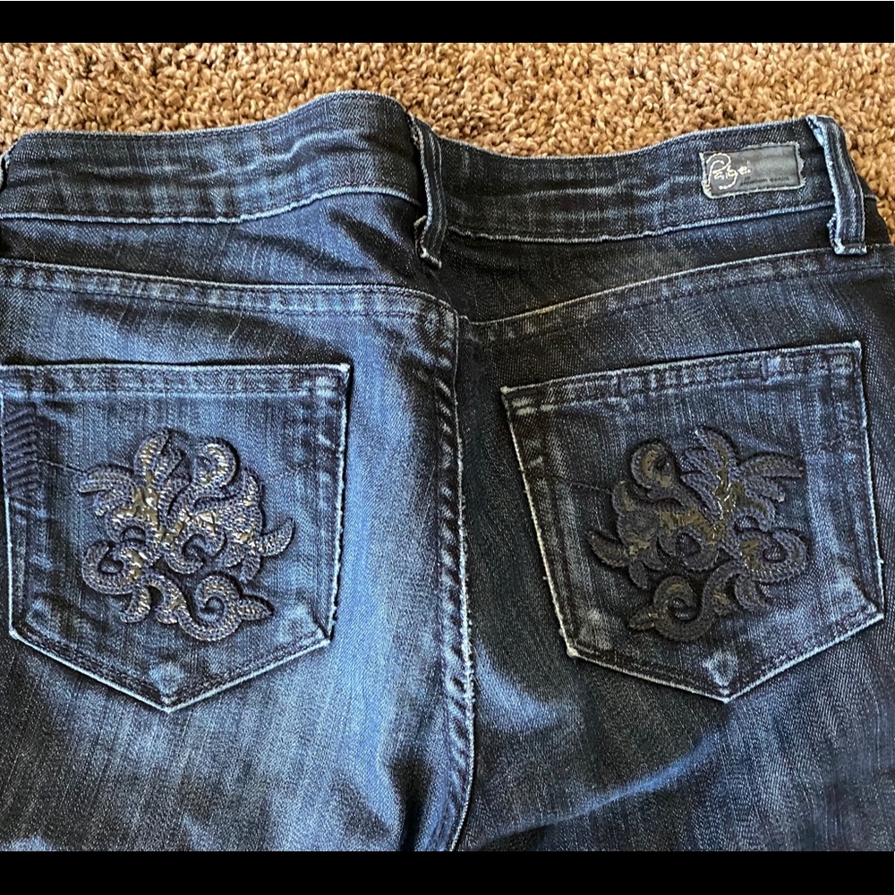 Paige Dark Denim with Design Jeans